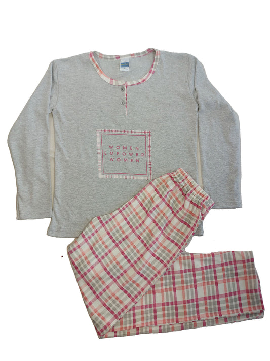 Γκρι Καρο Βαμβακερη Πυζαμα Goodnight