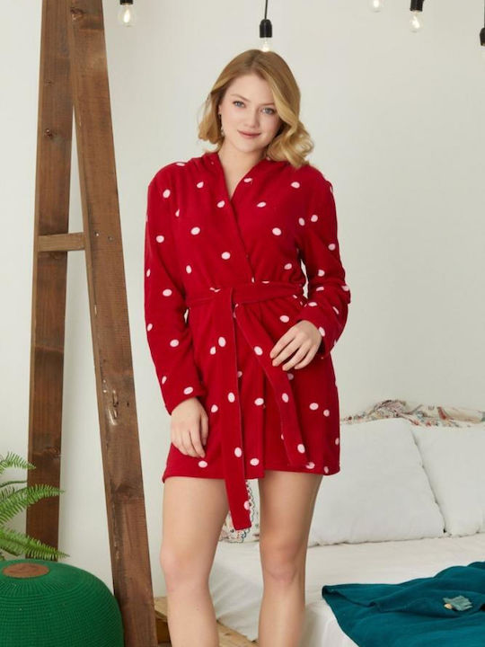 Κοκκινη Fleece Ρομπα